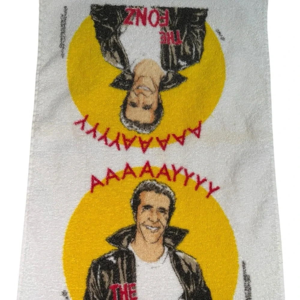 Vtg The Fonz Happy Days TV Show Fringed Hand Towel Washcloth Fonzie Cannon‎ 70's